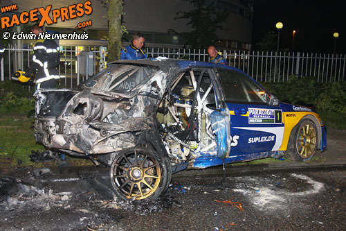 Brand na crash Van Eldik